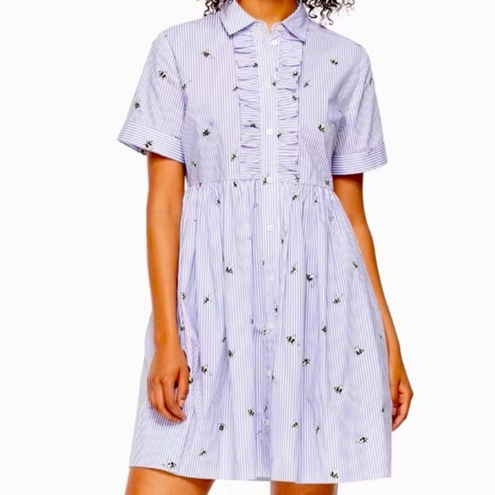 Kate Spade Stripped Poplin Dress with bees
